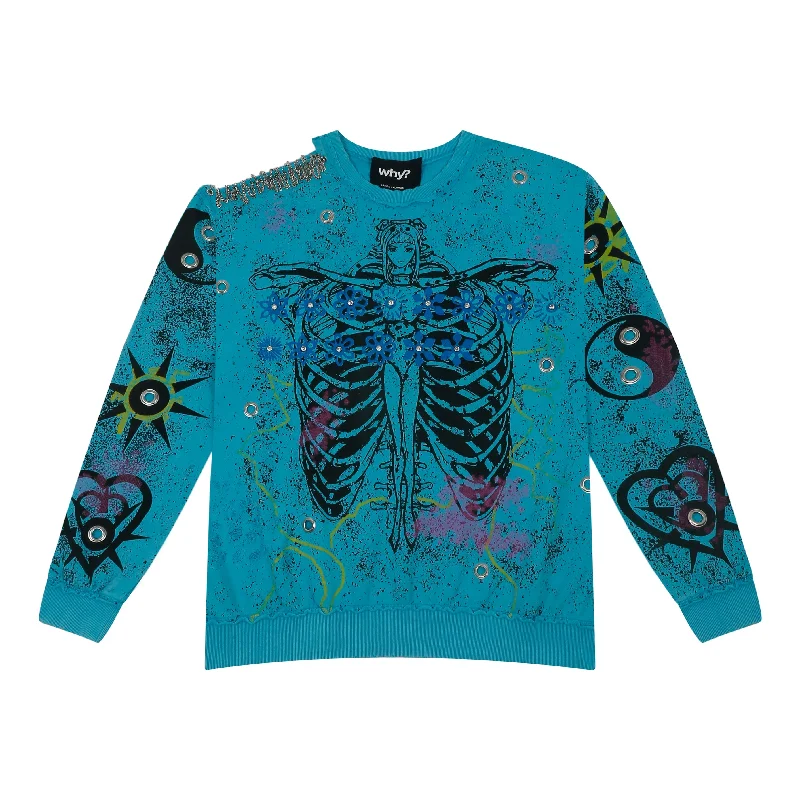 - ​​Christmas pet Christmas clothingEmbellished Sweatshirt - Mineral "Bare My Soul"