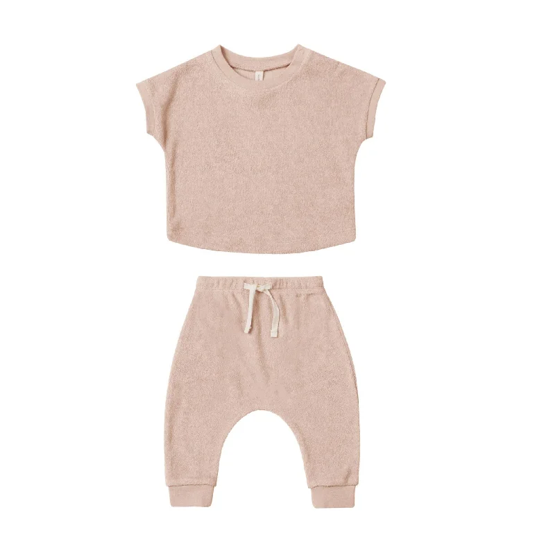 - Pet fence foldable indoorQuincy Mae Blush Terry Tee + Pant Set