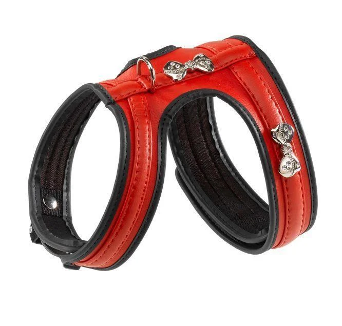 Ferplast Joy P Irnitation Leather Harness - M - Red