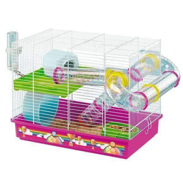 Ferplast Laura Hamster cage, with decorations and complete with tubes